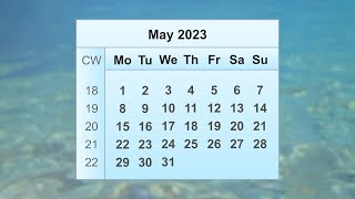 May 2023 Calendar [upl. by Heathcote]