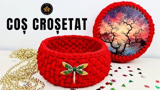 Cum crosetam cos  Tutorial pas cu pas  coșuleț croșetat [upl. by Dnomayd281]