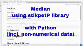 Python  Median with stikpetP [upl. by Adnamahs373]