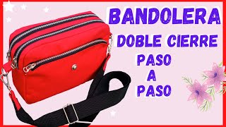 COMO HACER UNA CARTERA BANDOLERA DOBLE CIERRE zipper PASO A PASO  MOLDES PARA DESCARGAR  B nieves [upl. by Kcirddor739]