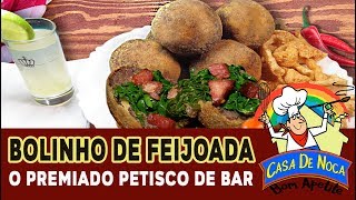 BOLINHO DE FEIJOADA  Aprenda a fazer o premiado petisco de bar [upl. by Colyer235]