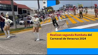 Realizan segunda Rumbata del Carnaval de Veracruz 2024 [upl. by Ailime]