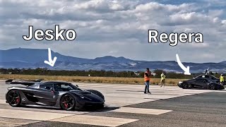 Jesko VS Regera 0400 drag race will Jesko reach 500 kmh [upl. by Cob279]