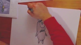 How to draw Sheldon Plankton zeichnen lernen Spongebob SquarePants 海綿寶寶 Bob Esponja [upl. by Arraik23]