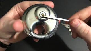 009 Master Lock 40KAD Disc Padlock picked FAST [upl. by Nytsirk413]