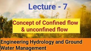 confined and unconfined flow  Engineering hydrology 2020 for civil engineering 8  semeter [upl. by Neff]