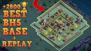 Builder Hall 5 Base  BH5 Builder Base wReplay  Anti 3 Star Base Layout  Clash of Clans [upl. by Orazal]