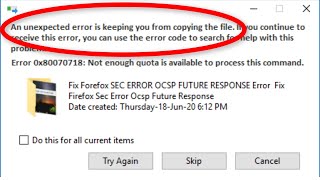 How To Fix An Unexpected Error Is Keeping You From Copying The File  Windows 1087 [upl. by Anidualc]