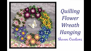 Quilling Flower Wreath How to make Wreath for Christmas Decoration [upl. by Anana]