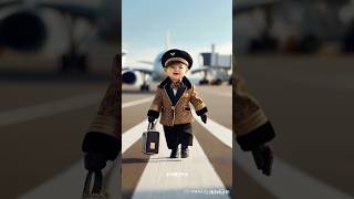 Baby flight attendant fashion show👧🏻👶🏻✨😱ai cute ai funnykid model flightattendant [upl. by Anomor186]