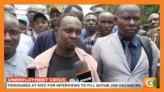 Thousands at KICC for interviews to fill Qatar job vacancies [upl. by Johanna]