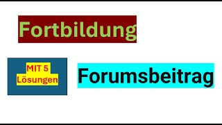 Fortbildung Forumsbeitrag schreiben TELC B2 Beruf [upl. by Evvy488]