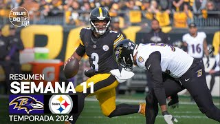 Baltimore Ravens vs Pittsburgh Steelers  Resumen NFL en español  Semana 11  NFL Highlights 2024 [upl. by Gustin]