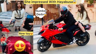 Cute Girl😱Want To Ride Hayabusa😍Creta 2024 [upl. by Ynavoeg]