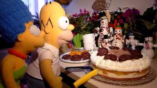 Homers Lebkuchen Aprikosen Sahnetorte mit gehobelten Mandeln [upl. by Lindon941]