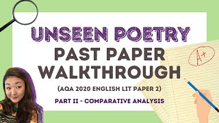 How to compare unseen poetry AQA GCSE 2020 lit past paper walkthrough [upl. by Abby]