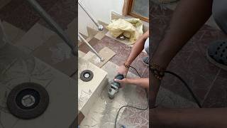 Angle grinder tile hole cutting without cracking lifehacks shorts [upl. by Boffa]