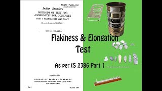 Flakiness and Elongation test of Aggregate as per IS 2386 part 1 content aggregator [upl. by Niltyak]