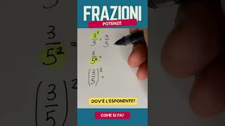 Frazioni  Potenze maths mathstricks frazioni [upl. by Finbur]