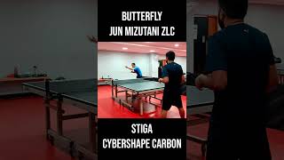 Butterfly Jun Mizutani ZLC Vs Stiga CyberShape Carbon [upl. by Doloritas]