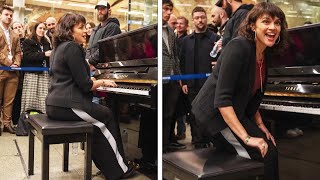 Norah Jones Plays Piano in London’s St Pancras Station [upl. by Arais]