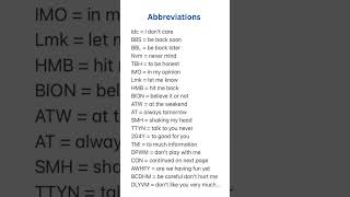 Common Internet Abbreviations and Their Meanings  Essential English Abbreviations Explained [upl. by Armallas657]