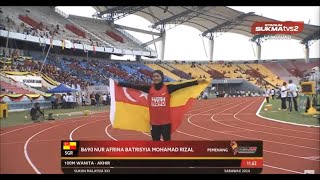 100M WANITA Akhir  Olahraga  SUKMA Sarawak 2024 [upl. by Kerwinn]