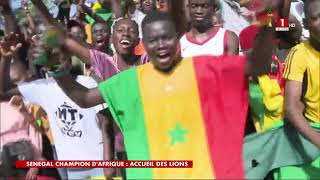 Direct  Arrivée des lions Champions dAfrique à Dakar [upl. by Laeria]