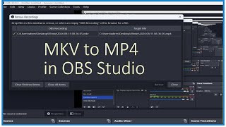 How to Convert MKV to MP4 Using OBS Studio Remux [upl. by Aicetal]