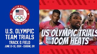 U S TRAILS OLYMPICS MEN 100M HEAT TWO REACTION [upl. by Entirb]