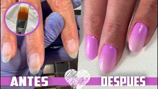 Como hacer un DEGRADADO 💖de uñas con PINCEL⁉️🥰 y Mis NUEVAS puntas DIAMANTE [upl. by Anailil512]