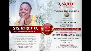 Thanksgiving Service for SIS LORETTA HAMILTON  RICHARDS 11224 [upl. by Scrivenor]