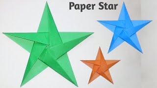 Origami Five Pointed Star  Easy Origami Star Tutorial  Paper Origami [upl. by Bettencourt]