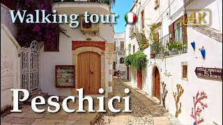 Peschici Puglia Italy【Walking Tour】History in Subtitles  4K [upl. by Tamaru113]