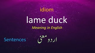 Idiom I lame duck  Meaning in English and I English Urdu learning [upl. by Calica]