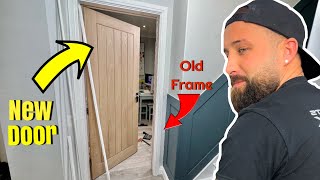 How To Install A New Door To An Old Frame  Easy Step By Step DIY Guide [upl. by Zetnahs]