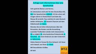 GAST DTZ B1 Briefe schreiben Prüfung B1 Neu 2024 dtz gastdtz gast briefschreiben Brief [upl. by Ardnassak]