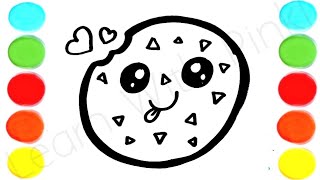 How to Draw a Cute Chocolate Chip Cookie  Adorable Chocolate Chip Cookie Drawing [upl. by Nhguaved100]