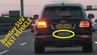 Erlkönig Bentley SUV test vehicle on german highway  Testwagen Bentley Bentayga  auf Autobahn [upl. by Nhguaval]