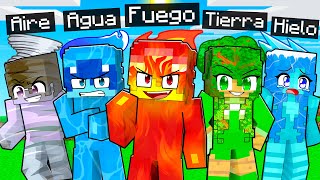 10 AMIGOS en UN BLOQUE ELEMENTAL en Minecraft [upl. by Wiltsey152]