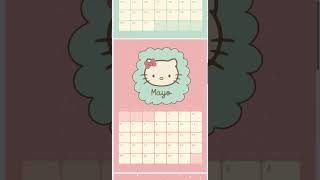 Calendario 2025 Hello Kitty pdf imprimible DIY ideas he hellokitty diseño calendar planner [upl. by Drooff]