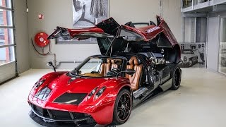 The only Pagani Huayra in Holland idling and revving amazing red with carbon spec [upl. by Benis]