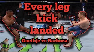 Every leg kick landed Gaethje vs Barboza [upl. by Bocyaj]