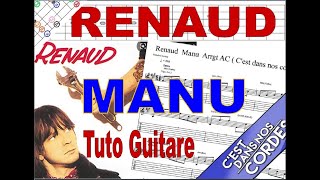 RENAUD MANU  Tuto guitare  assez facile Tabs [upl. by Nelyt546]