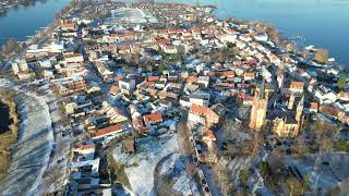 Flying over the island of Werder Havel Brandenburg Germany January 2024 [upl. by Nohsram141]