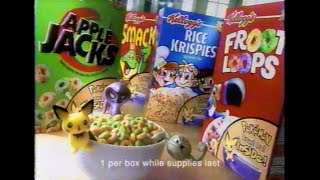 Apple Jacks Cereal and Kelloggs Pokemon Bowl Pal Commercial 2001 [upl. by Seaver]