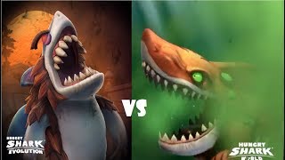 Atomic Shark vs WereShark Hungry Shark World vs Evo [upl. by Verity]