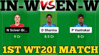 India vs England  IN W vs EN W Prediction  INW vs ENW 1ST T20I MATCH [upl. by Oiligriv]