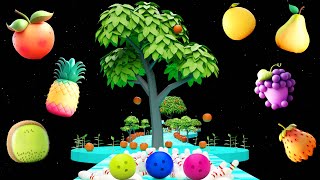 Learn Fruits with Bowling ball Play for kids Bowling Ball adventure Kutty Kids TV [upl. by Ydoc]