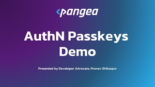 Add quotLogin with Passkeyquot with Pangea in under 3 mins [upl. by Vin]